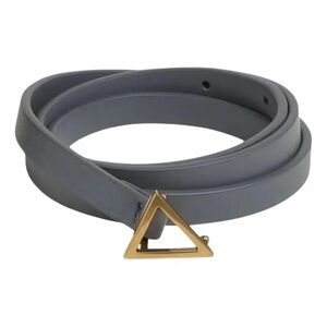 Bottega Veneta Triangle Plaque Reversible Belt Thunder/Gold 95cm NWT